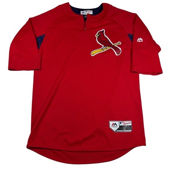 Majestic Other - Majestic St. Louis Cardinals MLB Authentic Cool Base Red 1/4 Zip Jersey Mens M